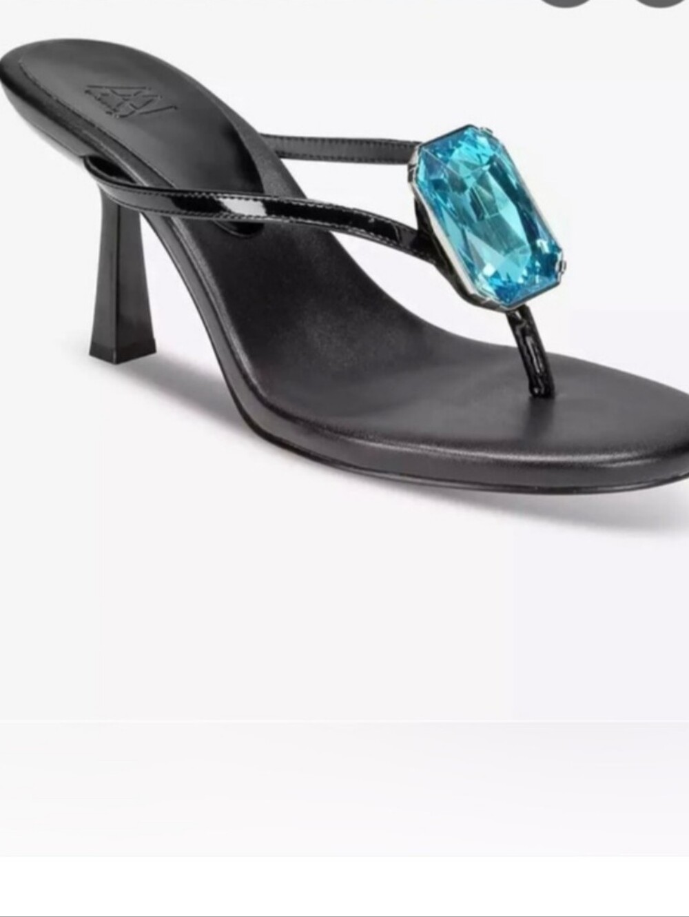 AAJ by Amina Thong Gem Heeled Slipper In Black Size 8.5